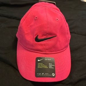 Toddler Pink Baseball Hat with Black Nike Swoosh